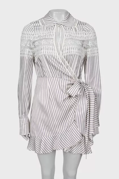 Striped wrap dress
