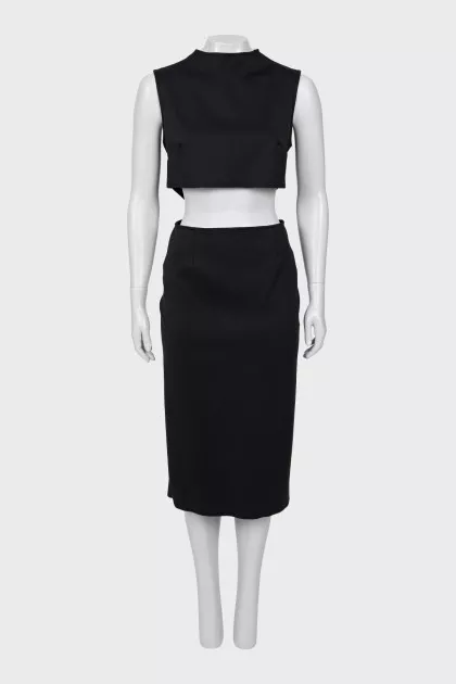 Midi dress with cutout back