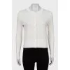 White silk and cotton cardigan