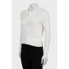 White silk and cotton cardigan