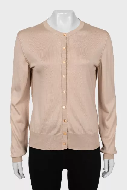 Beige silk cardigan