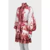 Printed dress with voluminous sleeves