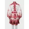 Printed dress with voluminous sleeves
