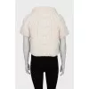 Beige down jacket with short sleeves