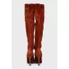Suede over the knee boots with zipper