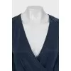 Blue V-Neck Blouse