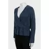 Blue V-Neck Blouse