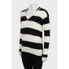 Black and white striped pullover