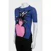 Knitted T-shirt with print