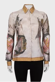Printed silk shirt