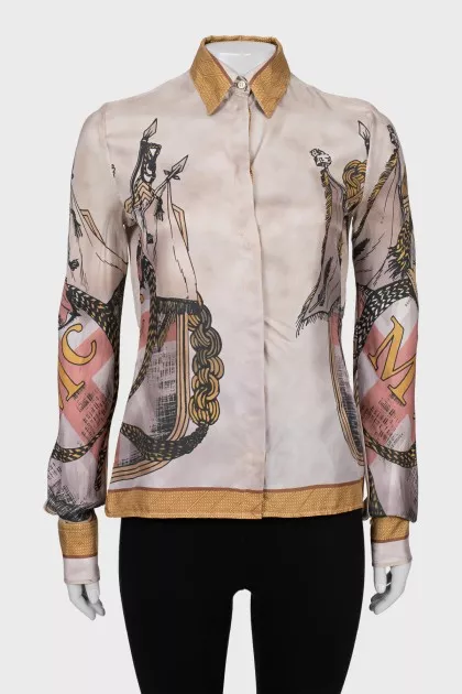 Printed silk shirt