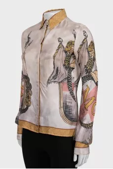 Printed silk shirt