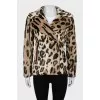 Eco-fur coat in animal print