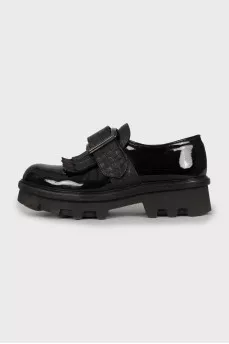 Patent leather shoes with chunky soles
