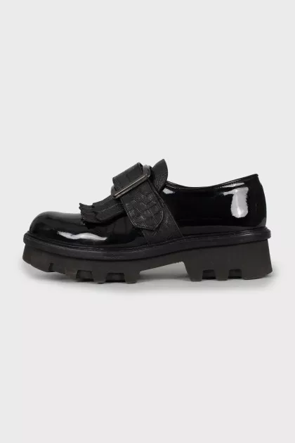 Patent leather shoes with chunky soles