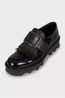 Patent leather shoes with chunky soles