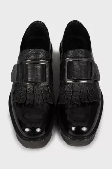 Patent leather shoes with chunky soles
