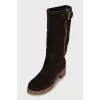 Brown suede boots