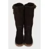 Brown suede boots