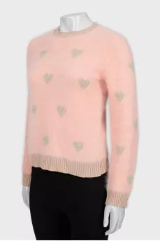 Slim fit sweater with short pile