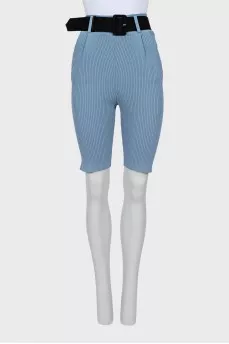 Light Blue Ribbed Shorts