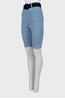 Light Blue Ribbed Shorts