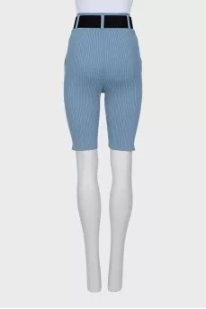 Light Blue Ribbed Shorts