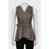 Leather blouse with belt