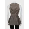 Leather blouse with belt