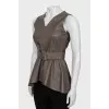 Leather blouse with belt