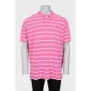 Men's white striped polo shirt