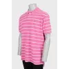 Men's white striped polo shirt
