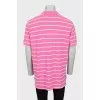 Men's white striped polo shirt