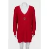 Knitted dress with beaded embroidery