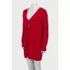 Knitted dress with beaded embroidery
