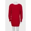 Knitted dress with beaded embroidery