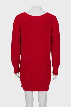 Knitted dress with beaded embroidery