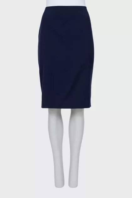 Wool skirt with draping at the back
