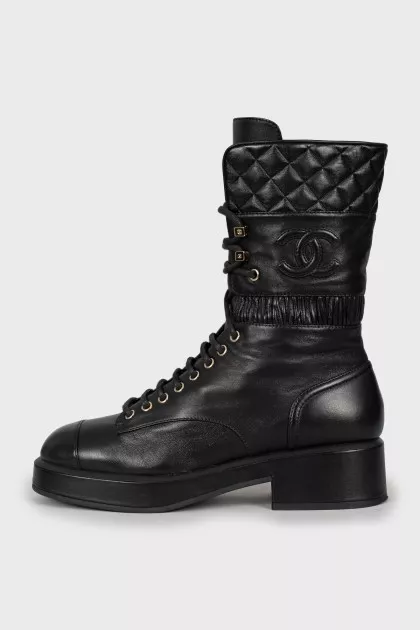 Logo lace-up boots