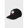 Black cap with brand logo
