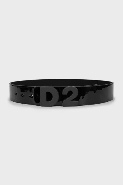 Eco-leather belt with brand logo