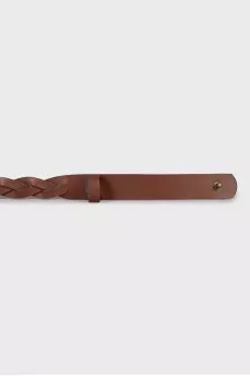Brown belt decorated with rhinestones