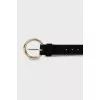 Suede belt with gold buckle