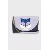 Leather crossbody bag with metal strap