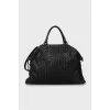 Woven leather travel bag