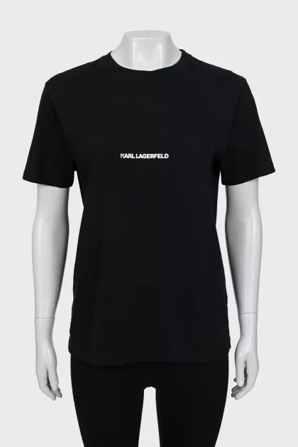 Black T-shirt with signature print