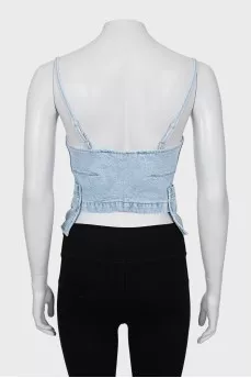 Denim top with zipper