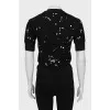 Knitted T-shirt with embroidered print