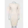 Beige wool dress