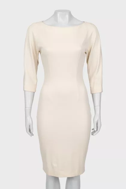 Beige wool dress